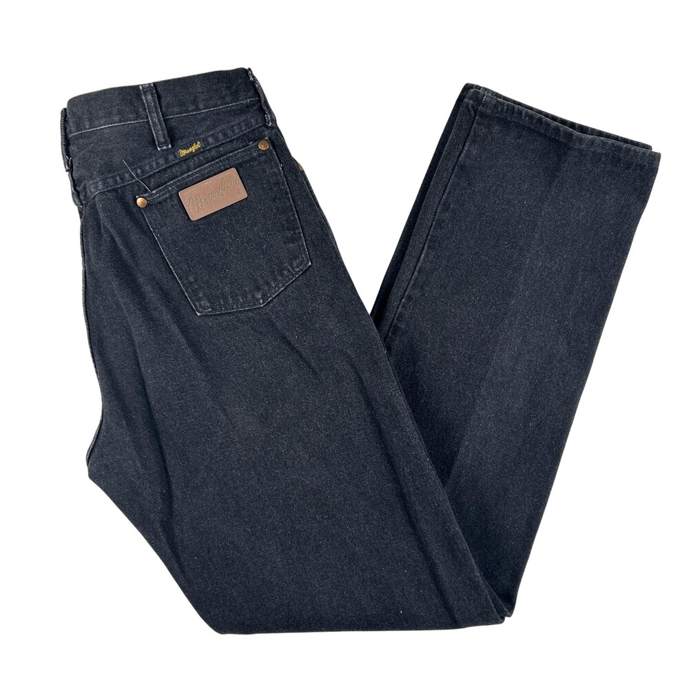 Vintage Wrangler Cowboy Cut Jeans Mens 35x36 Black Denim USA 13MWZPB 80s 70s